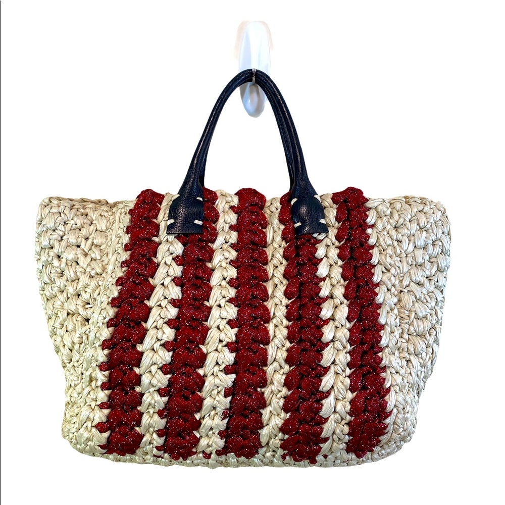 Lorenza Gandaglia  Metallic and  Rafia Tote Short